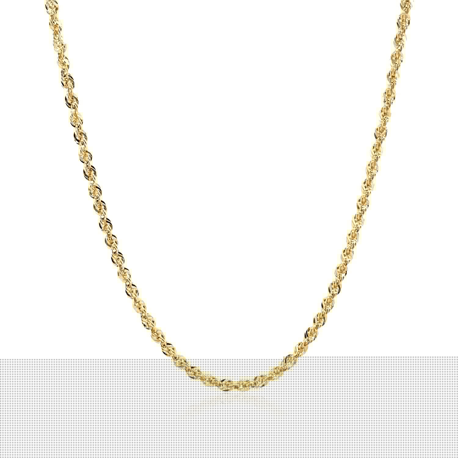 10K Yellow Gold Hollow Diamond Cut Rope Chain (2.00 mm) Bids.com