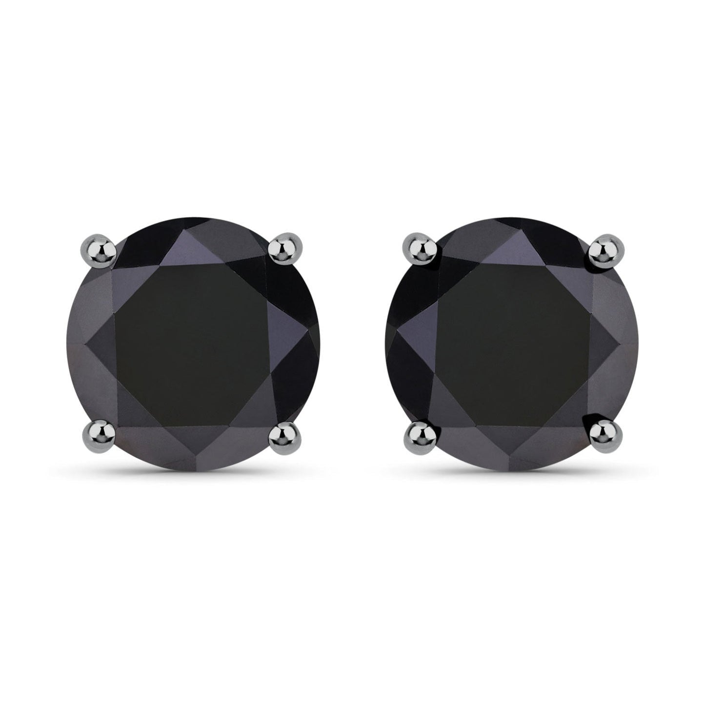 3.48 Carat Genuine Black Diamond 14K White Gold Earrings Bids.com