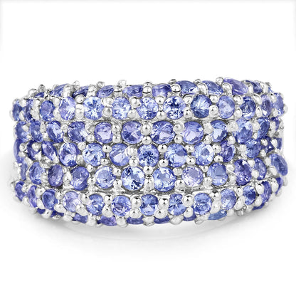 2.47 Carat Genuine Tanzanite .925 Sterling Silver Ring Bids.com