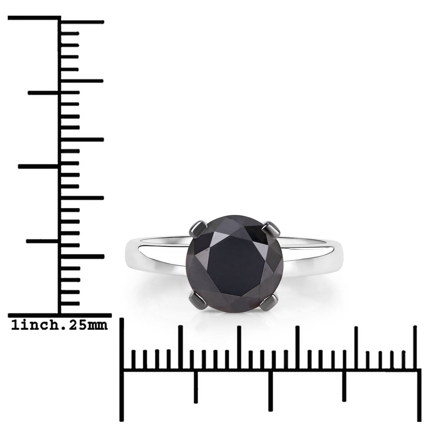 3.00 Carat Genuine Black Diamond 14K White Gold Ring Bids.com