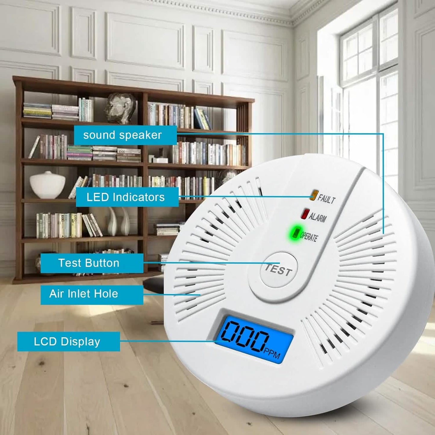 Portable Carbon Monoxide Detector – Battery-Operated CO Alarm DailySale