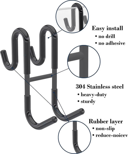 Rust-Resistant Door Mount Shower Hook – Strong Multifunctional Hanging Hook DailySale