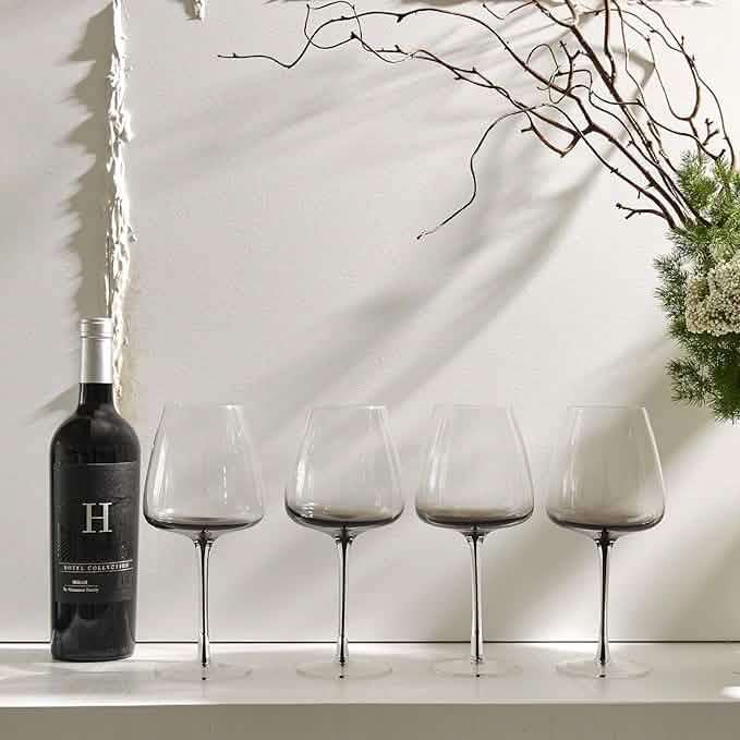Hotel Collection Smoke Stem Red Wine Glasses  | 4 Glasses DailySale