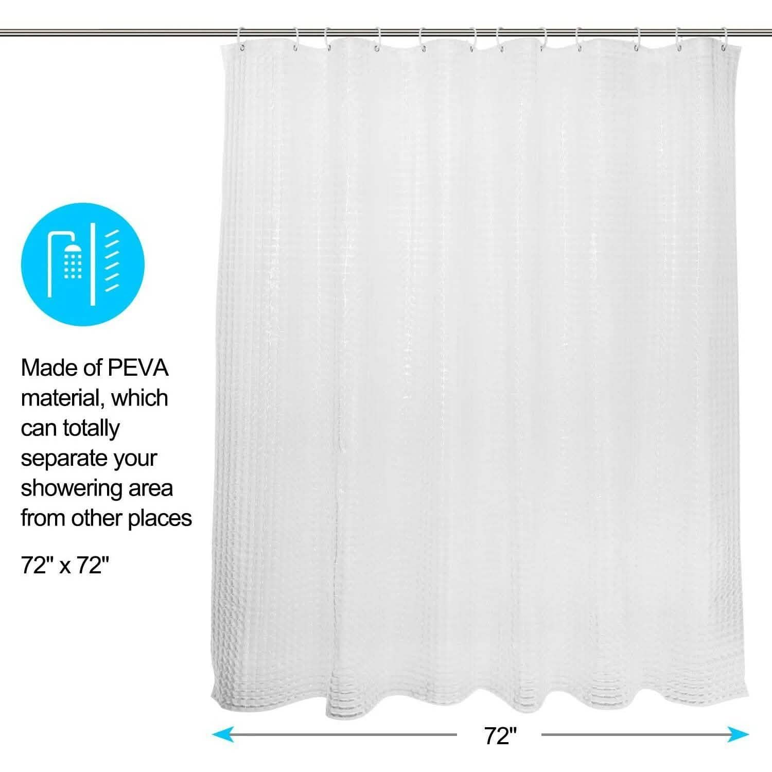 72 Inch FITNATE EVA Shower Clear Curtain Liner DailySale