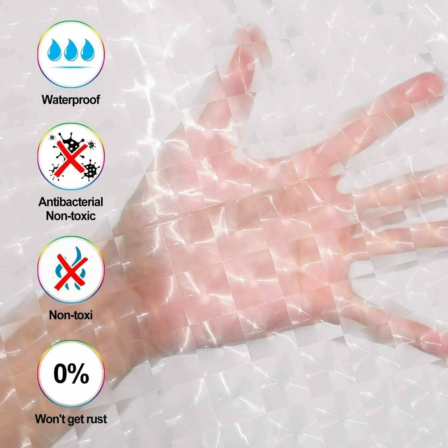 72 Inch FITNATE EVA Shower Clear Curtain Liner DailySale
