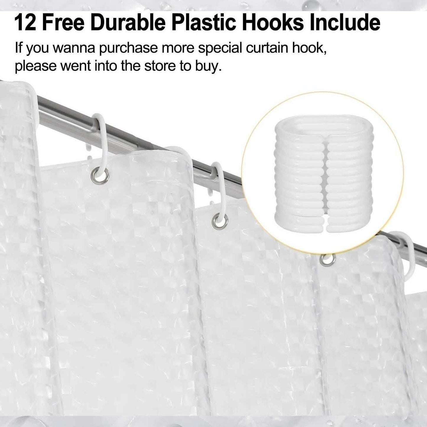 72 Inch FITNATE EVA Shower Clear Curtain Liner DailySale