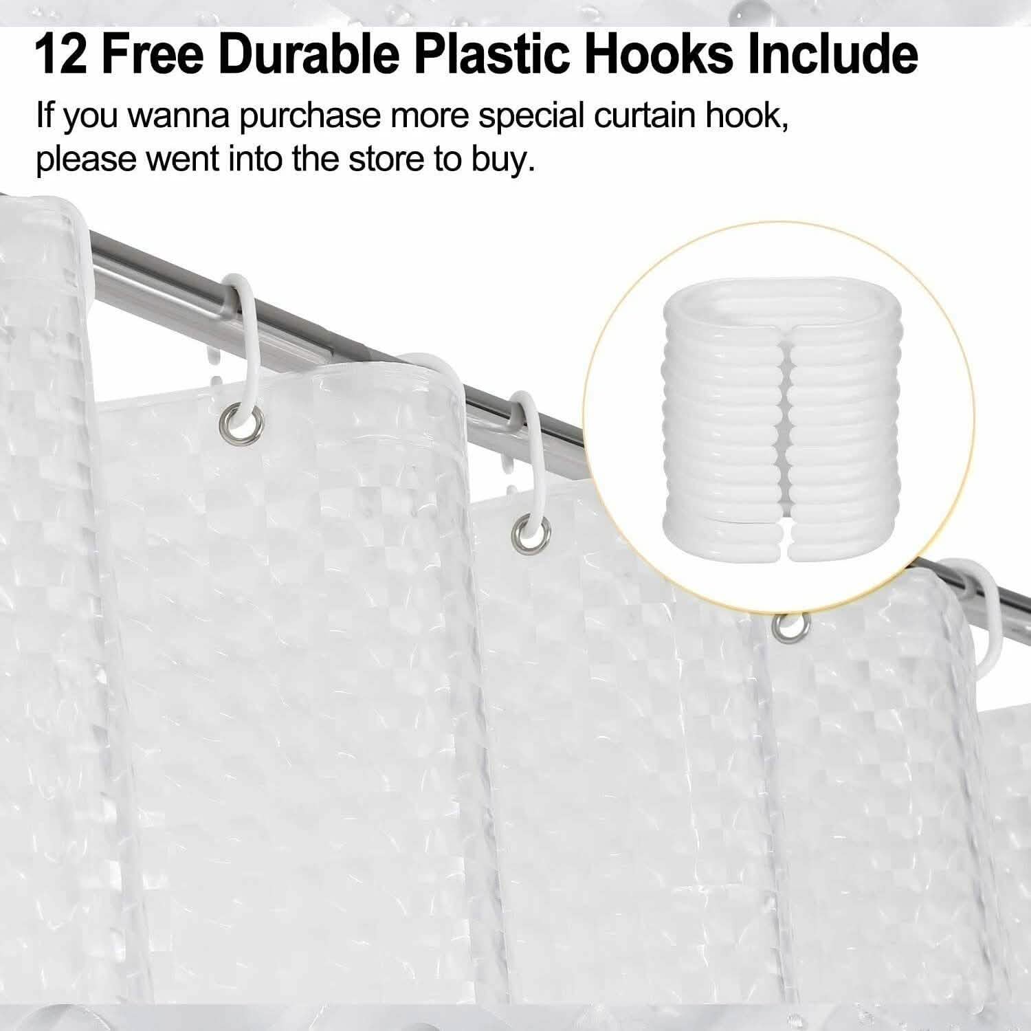 72 Inch FITNATE EVA Shower Clear Curtain Liner DailySale