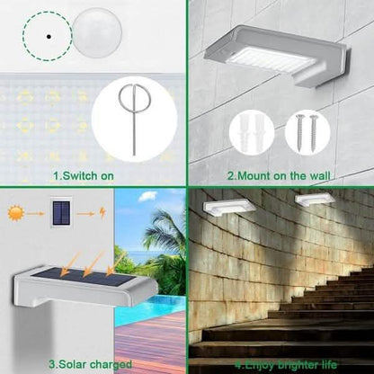 72 LED Solar Motion Sensor Lights Solar Wall Light DailySale