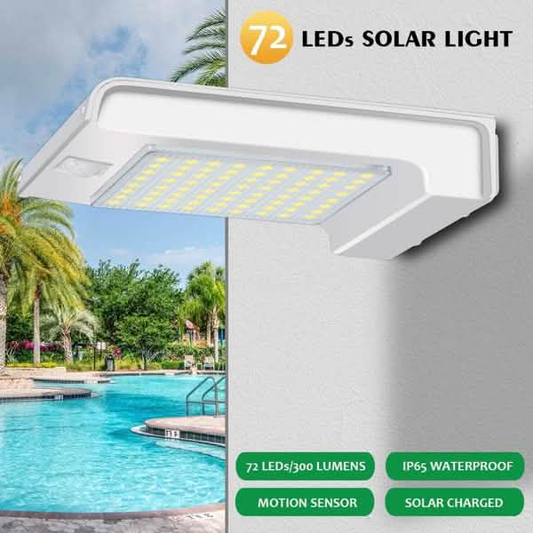72 LED Solar Motion Sensor Lights Solar Wall Light DailySale