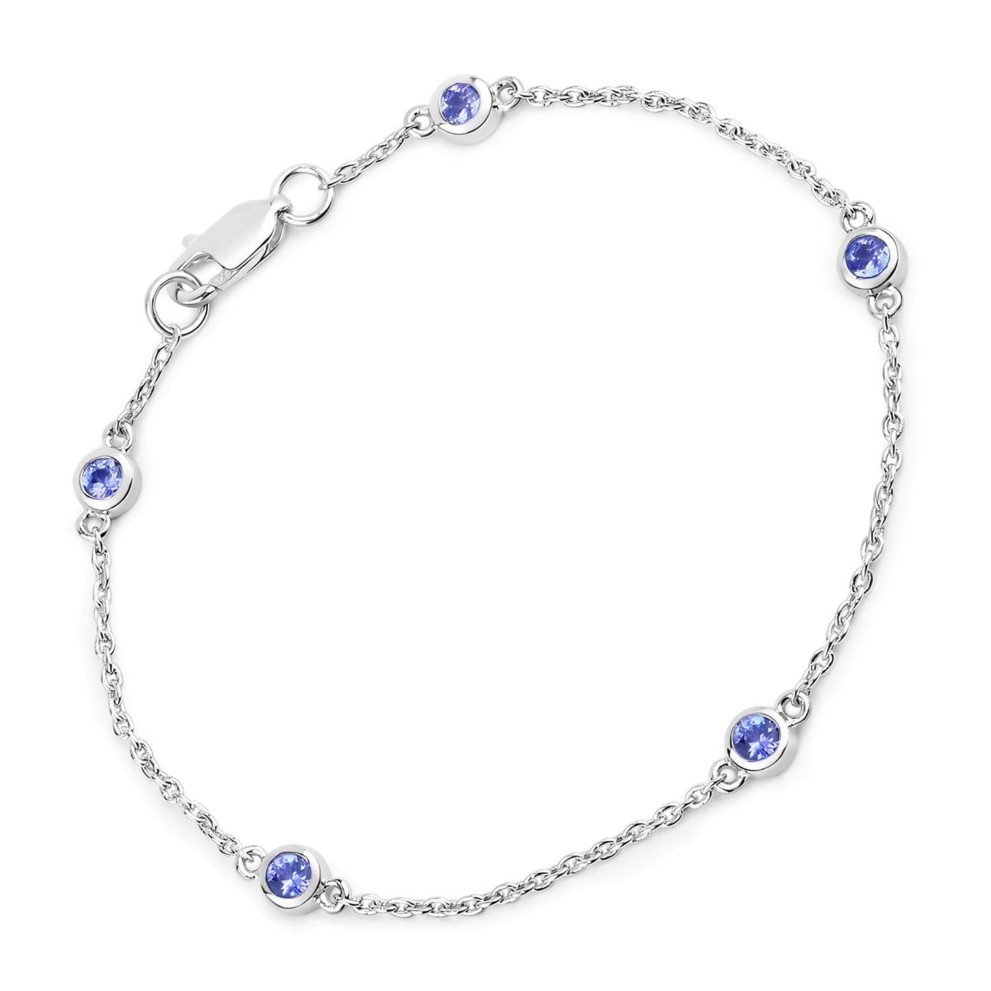 0.50 Carat Genuine Tanzanite .925 Sterling Silver Bracelet Bids.com