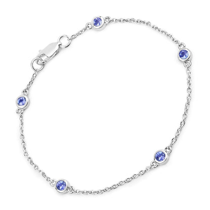 0.50 Carat Genuine Tanzanite .925 Sterling Silver Bracelet Bids.com