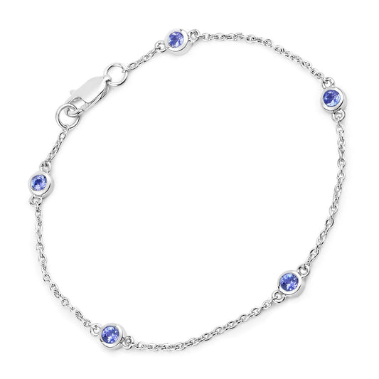 0.50 Carat Genuine Tanzanite .925 Sterling Silver Bracelet Bids.com