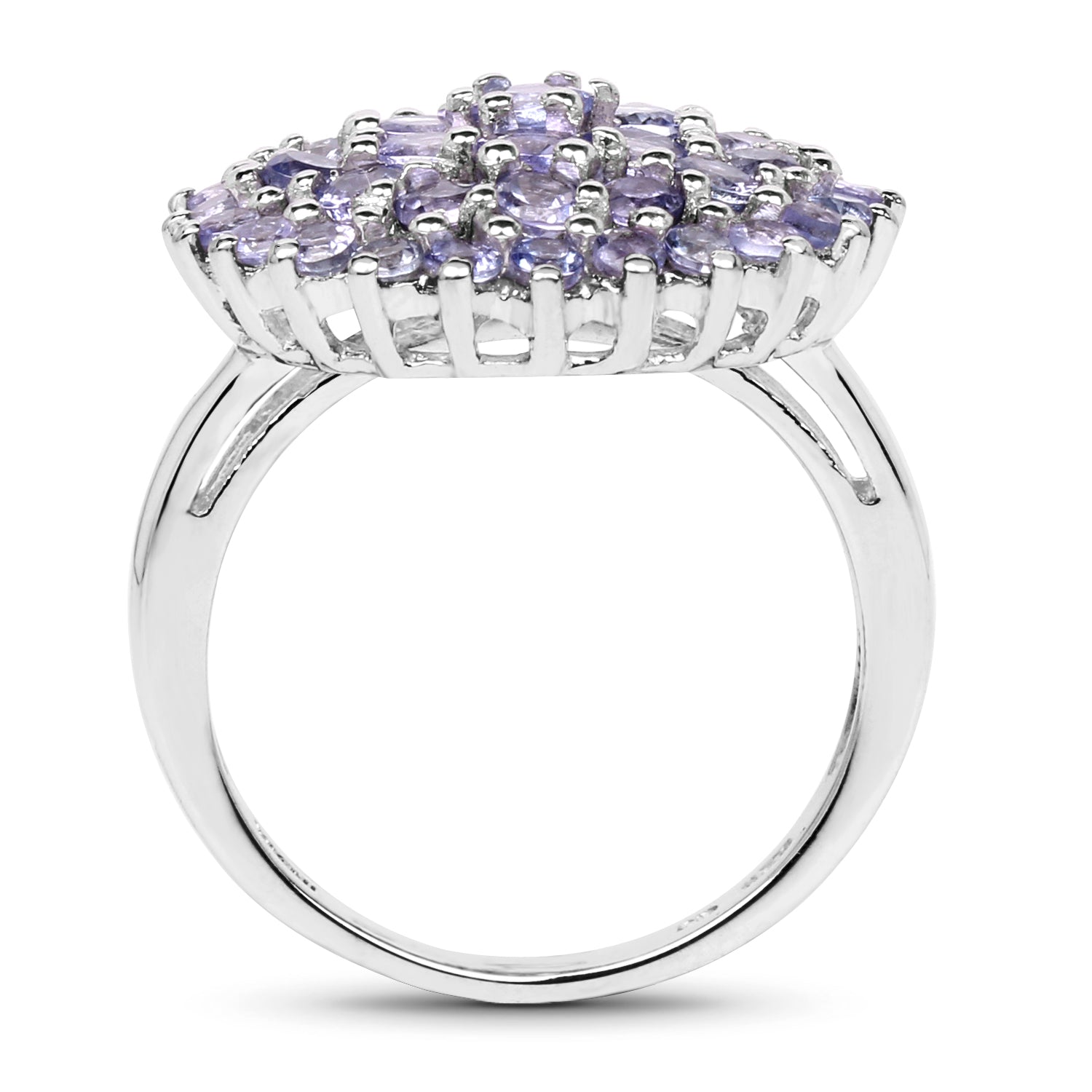 2.52 Carat Genuine Tanzanite .925 Sterling Silver Ring Bids.com