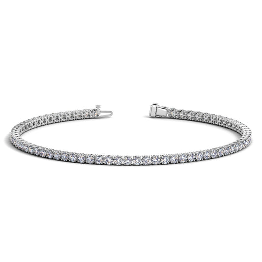 Lab Grown Round Diamond Tennis Bracelet in 14k White Gold (2 cctw F/G  VS2/SI1) Bids.com