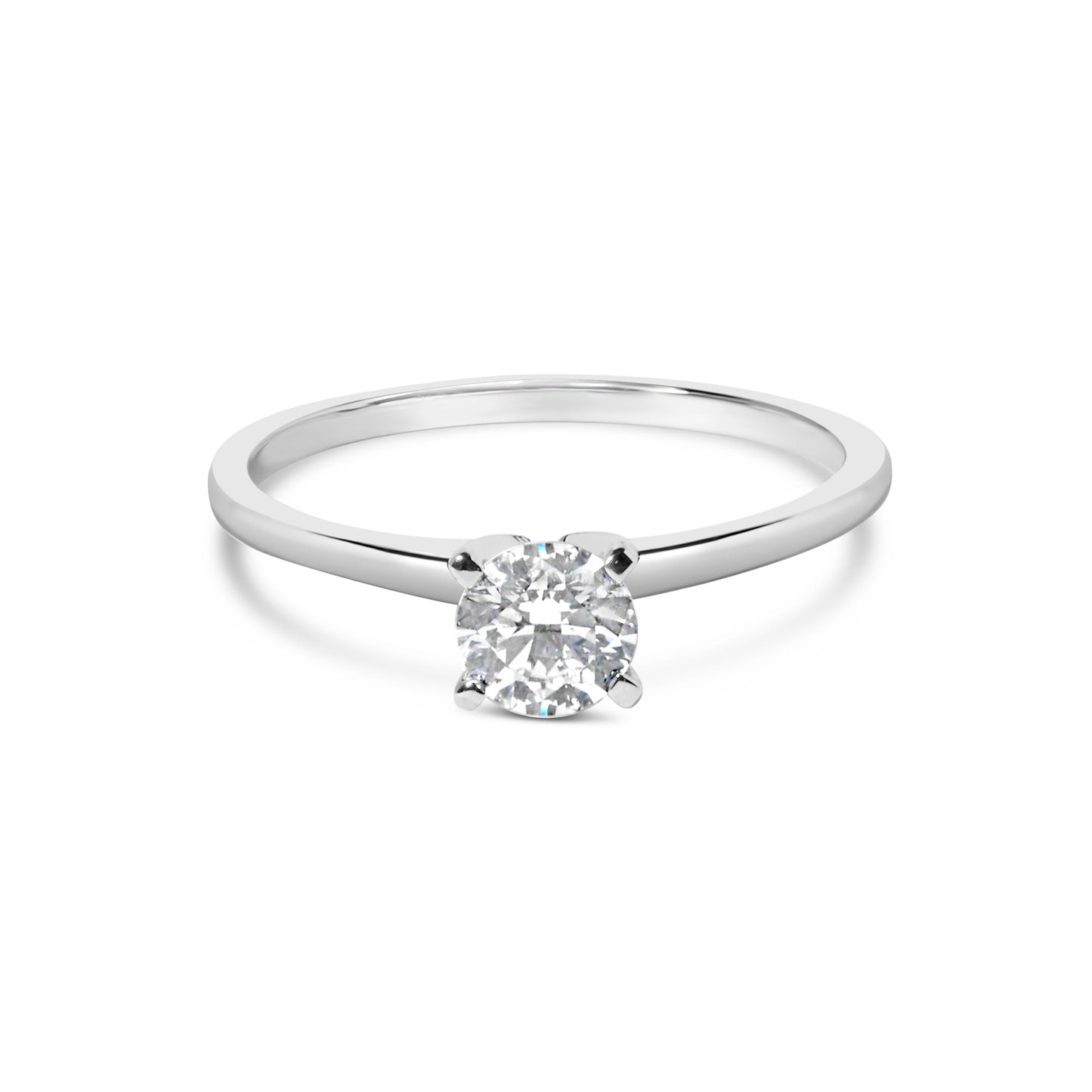 14K White Gold 1/2 Cttw Round Lab Grown Diamond 4 Prong Solitaire Engagement Ring (F-G Color, VS2-SI1 Clarity) - Size 7 Bids.com