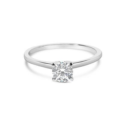 14K White Gold 1/2 Cttw Round Lab Grown Diamond 4 Prong Solitaire Engagement Ring (F-G Color, VS2-SI1 Clarity) - Size 7 Bids.com