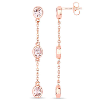 1.62 Carat Genuine Morganite .925 Sterling Silver Earrings Bids.com