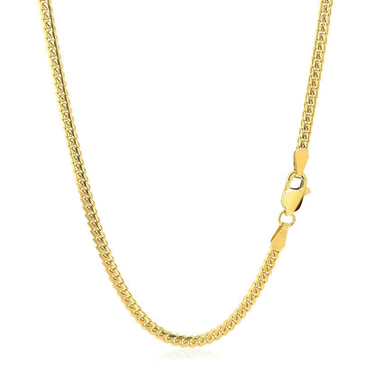 2.6mm 14k Yellow Gold Classic Solid Miami Cuban Chain Bids.com