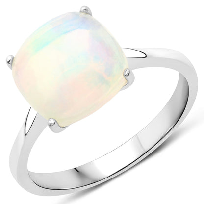 2.90 Carat Genuine Ethiopian Opal .925 Sterling Silver Ring Bids.com