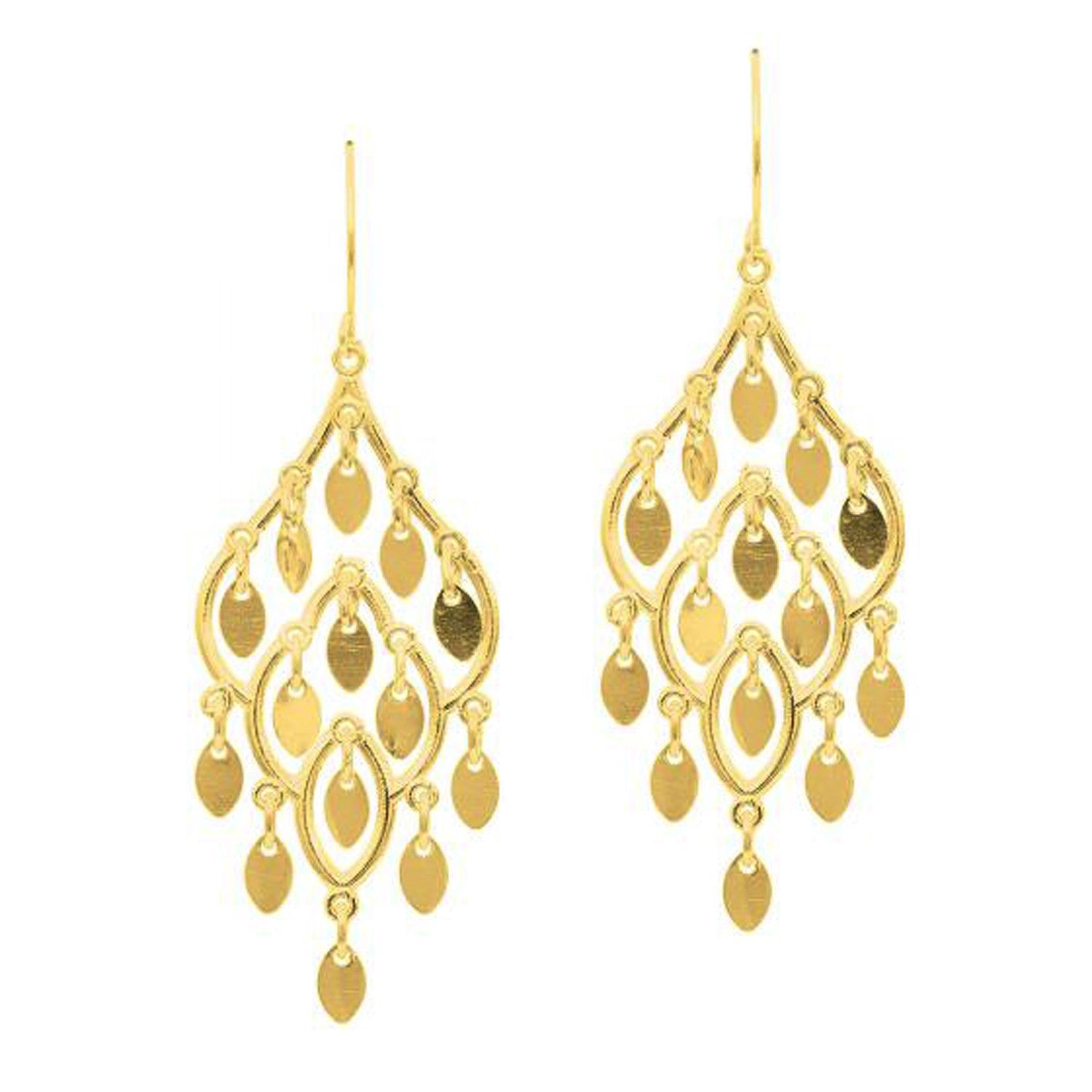 14K Yellow Gold Polished Chandelier Earring Bids.com