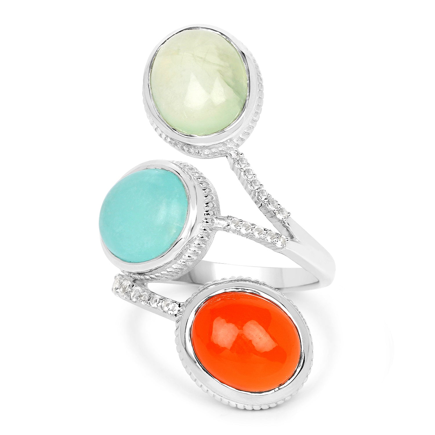9.50 Carat Genuine Multi Stone .925 Sterling Silver Ring Bids.com