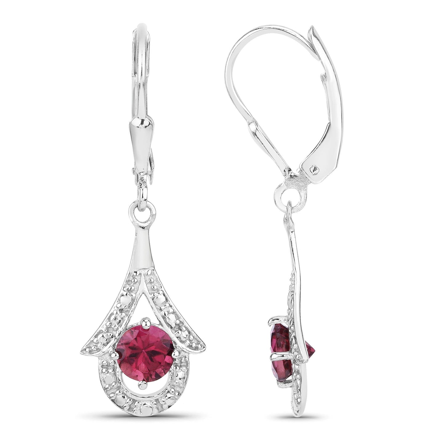 1.20 Carat Genuine Pink Tourmaline .925 Sterling Silver Earrings Bids.com