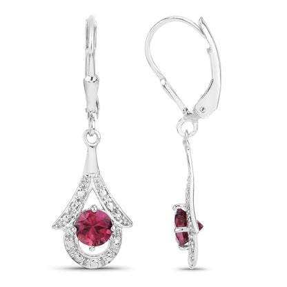 1.20 Carat Genuine Pink Tourmaline .925 Sterling Silver Earrings Bids.com