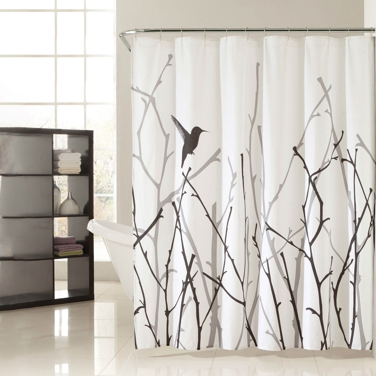 72x72" Bird Branches Polycotton Spa Bath Shower Curtain DailySale