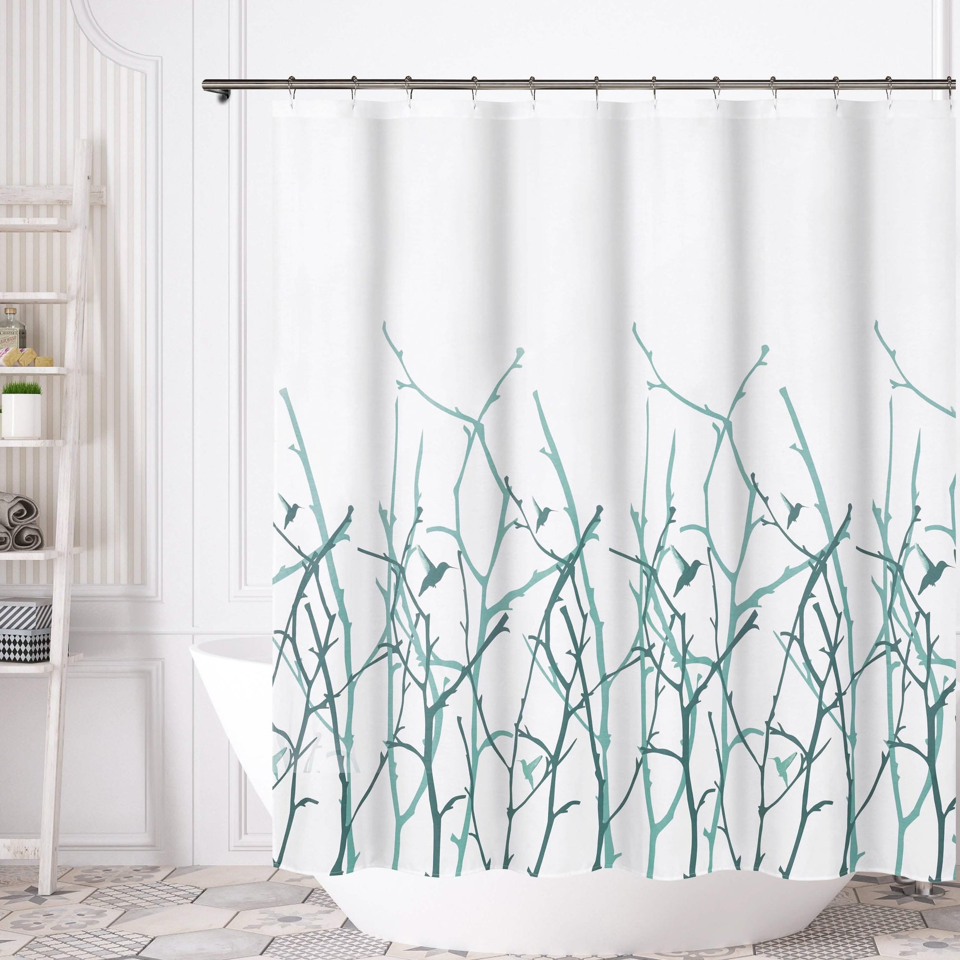 72x72" Bird Branches Polycotton Spa Bath Shower Curtain DailySale