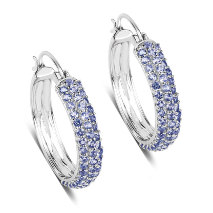 3.06 Carat Genuine Tanzanite .925 Sterling Silver Earrings Bids.com