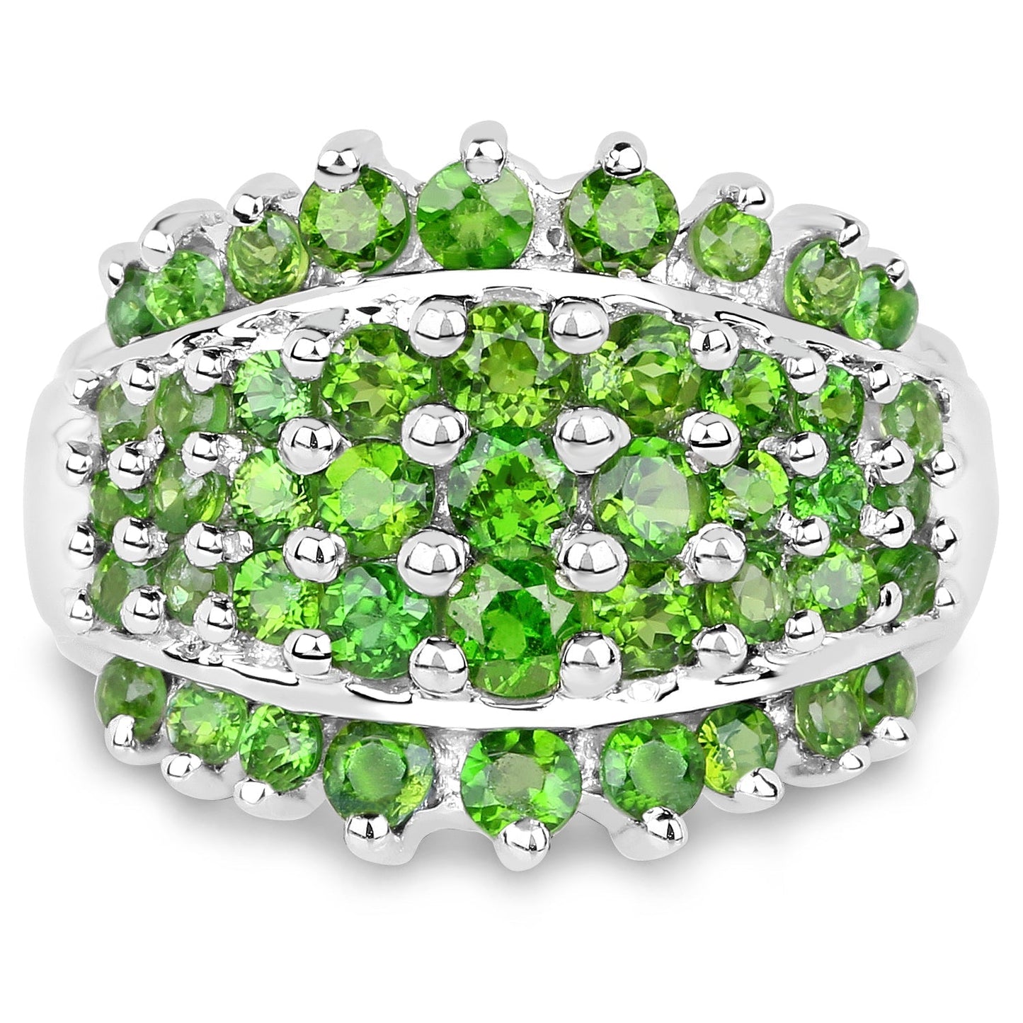 2.48 Carat Genuine Chrome Diopside .925 Sterling Silver Ring Bids.com