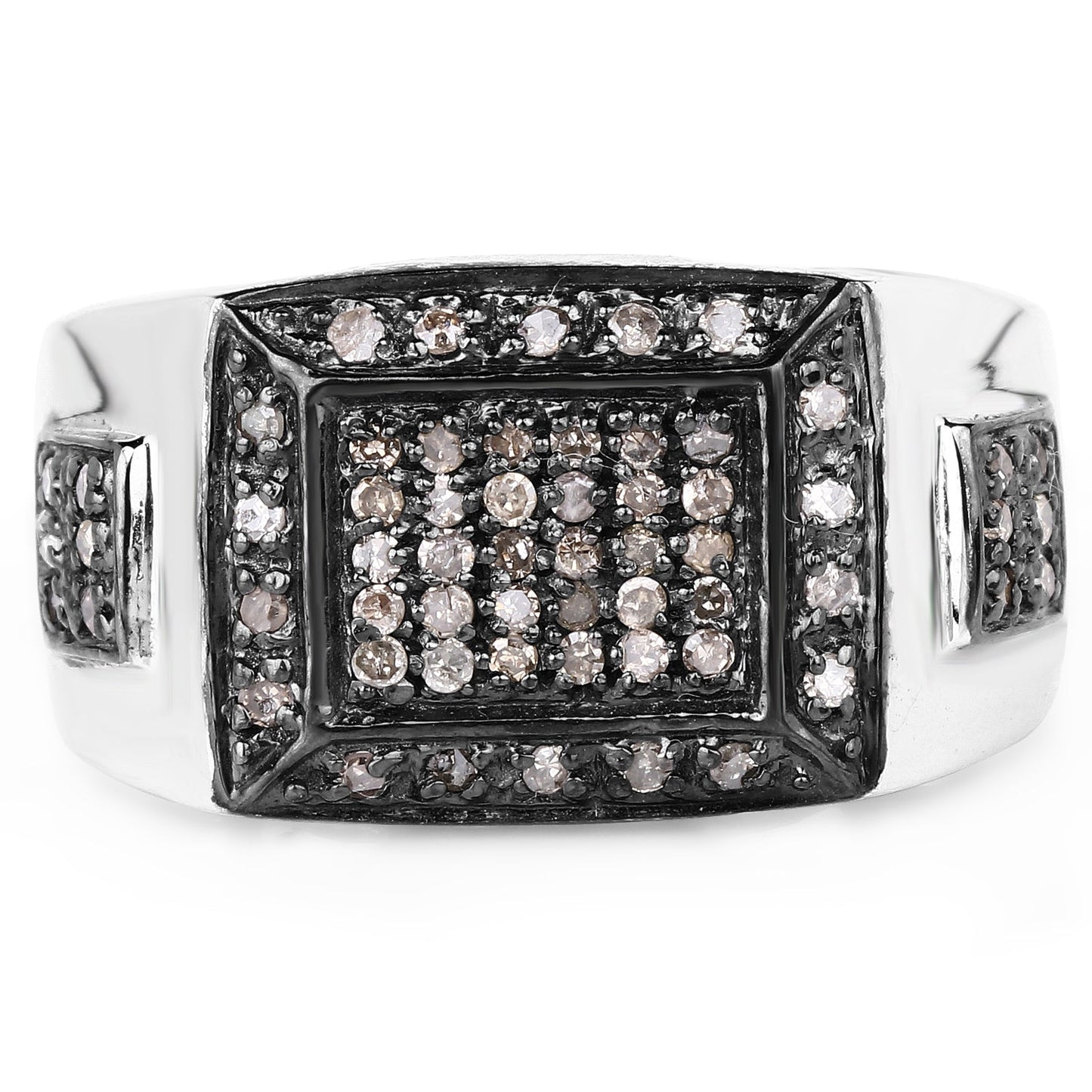 0.52 Carat Genuine Champagne Diamond .925 Sterling Silver Ring Bids.com