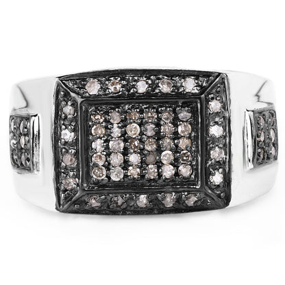 0.52 Carat Genuine Champagne Diamond .925 Sterling Silver Ring Bids.com