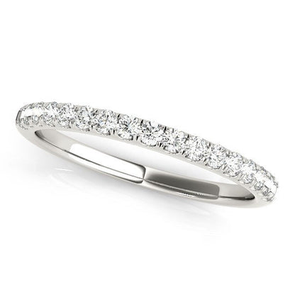 14k White Gold Diamond Scallop Setting Wedding Band (1/3 cttw) Bids.com