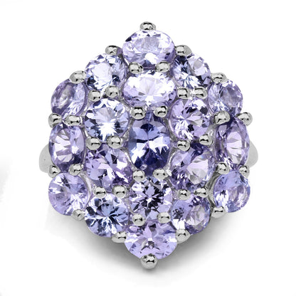 5.28 Carat Genuine Tanzanite .925 Sterling Silver Ring Bids.com