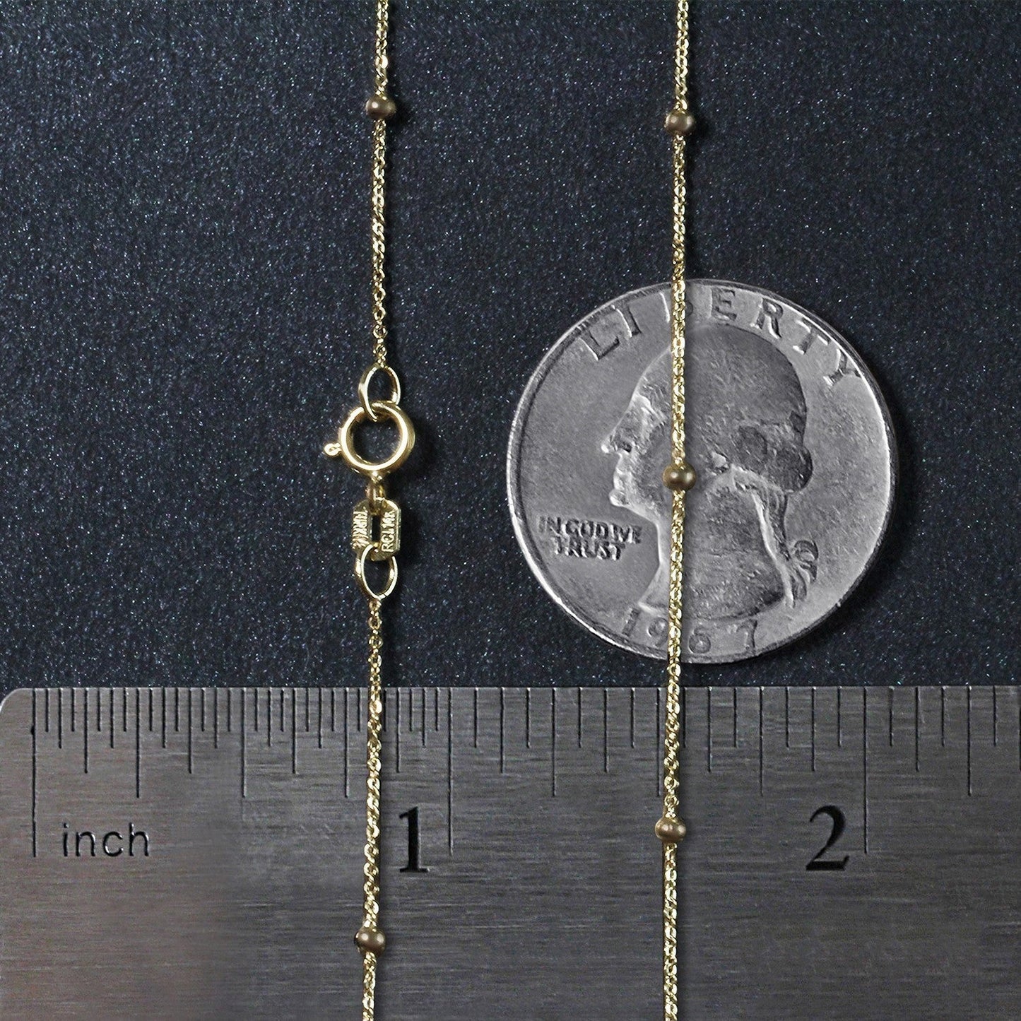 Bead Links Saturn Chain in 14k Yellow Gold (3.5mm) Bids.com