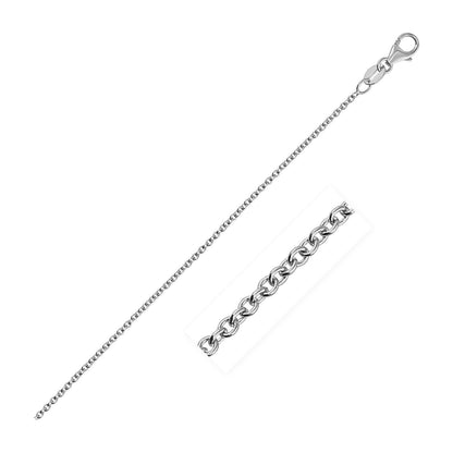 14k White Gold Round Cable Link Chain 1.3mm Bids.com