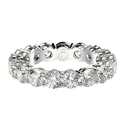 Round Cut Lab Grown Diamond Eternity Ring in 14k White Gold (3 cttw FG/VS2) Bids.com
