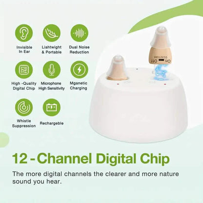 Rechargeable Hearing Aids – Invisible In-Ear, Noise Reduction, Volume Control DailySale