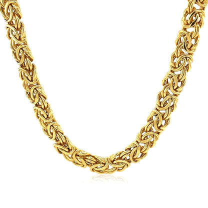 14k Yellow Gold Byzantine Motif Chain Necklace Bids.com
