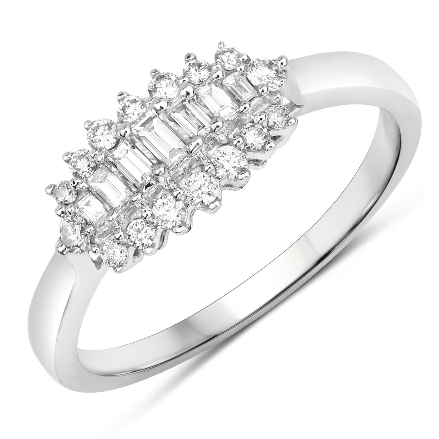 0.37 Carat Genuine White Diamond 14K White Gold Ring (E-F Color, VS-SI Clarity) Bids.com