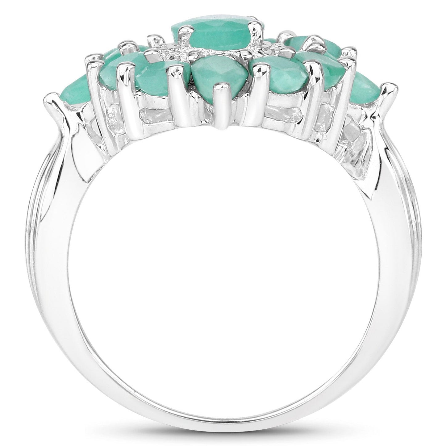 2.37 Carat Genuine Emerald .925 Sterling Silver Ring Bids.com