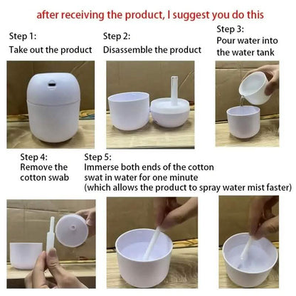 7.44Oz Portable Aromatherapy USB Powered Humidifier with LED Night Light DailySale