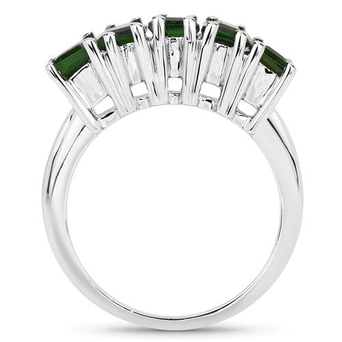 3.25 Carat Genuine Chrome Diopside .925 Sterling Silver Ring Bids.com