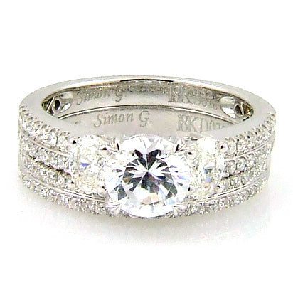 Natural 1.05ct Engagement Ring Set 18KT White Gold Bids.com