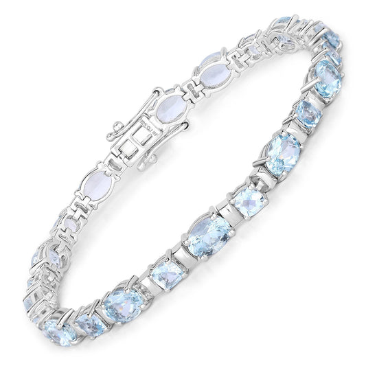 10.06 Carat Genuine Aquamarine .925 Sterling Silver Bracelet Bids.com
