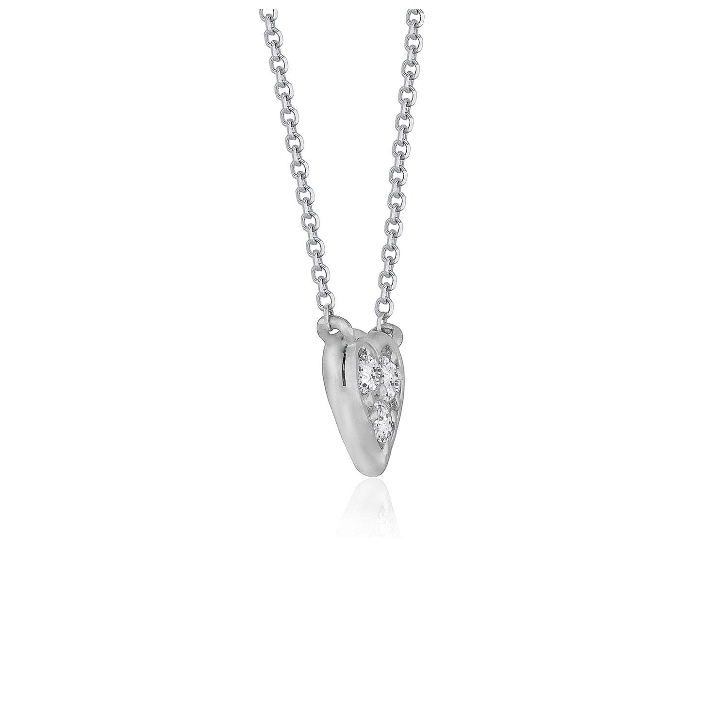 Diamond Heart Design Pendant in 14k White Gold Bids.com