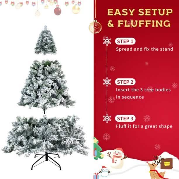 7.5 Ft. Hinged Artificial Fir Christmas Tree DailySale