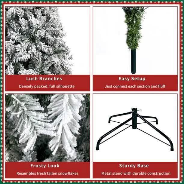 7.5 Ft. Hinged Artificial Fir Christmas Tree DailySale
