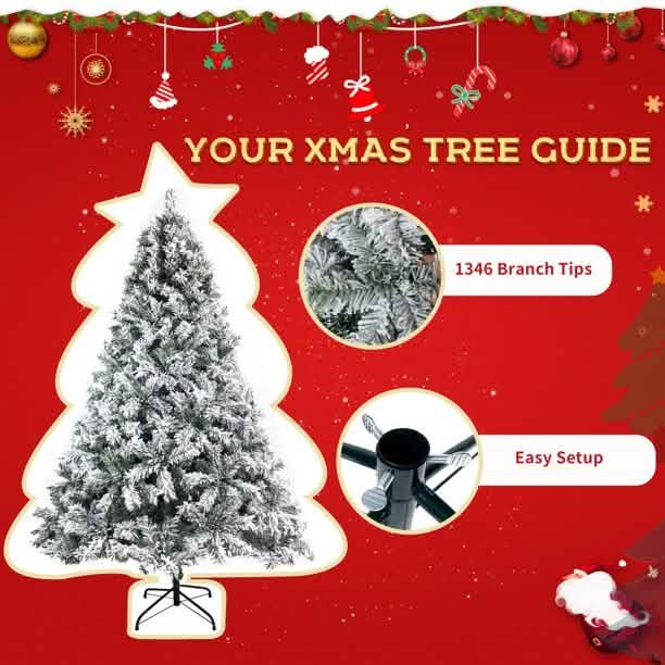 7.5 Ft. Hinged Artificial Fir Christmas Tree DailySale